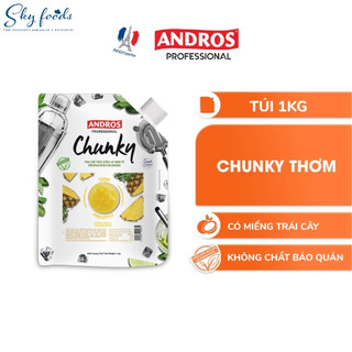 Mứt Chunky Thơm (Dứa) Andros (Pineapple Chunky) - túi 1kg.