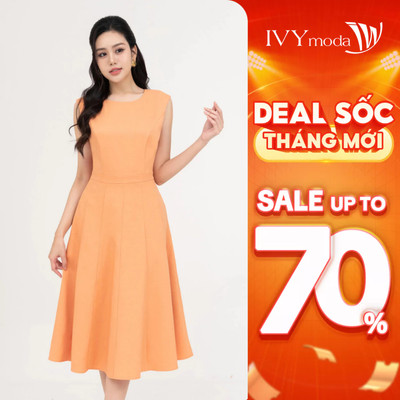 Đầm xòe công sở Peony, đầm nữ công sở dạo phố IVY moda 41M8784