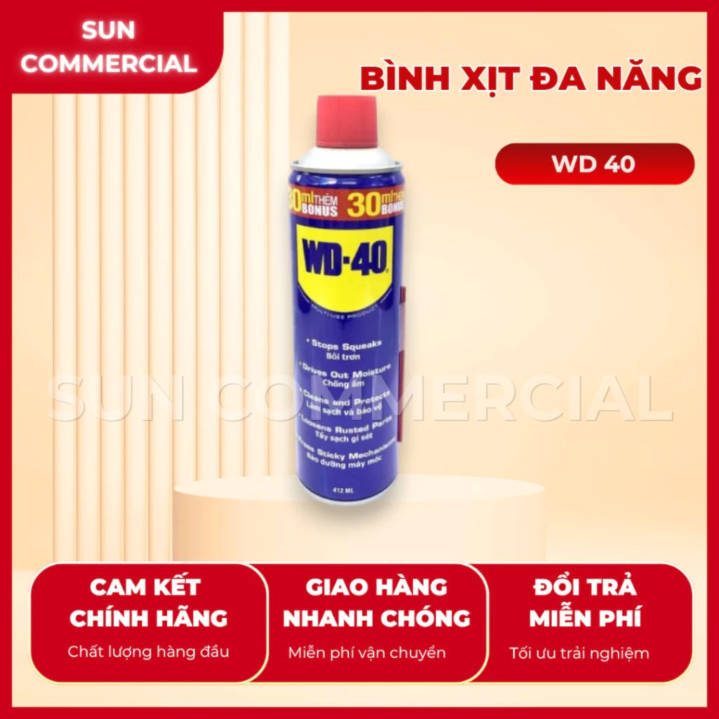 Chai Xịt Chống Rỉ Sét WD-40 Multi-Use Product (412ml) - Dầu Bôi Trơn & Làm Sạch Đa Năng Chính Hãng