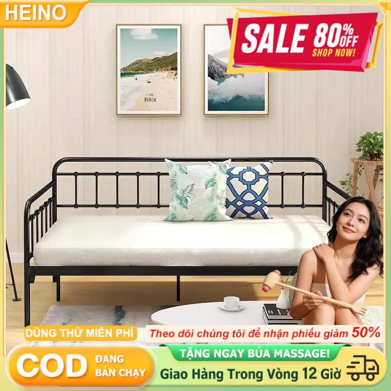 Sofa Giường Khung Sắt Đa Năng 2in1  Điều Chỉnh Thiết Kế Tối Giản Cho Căn Hộ Nhỏ | BigBuy360 - bigbuy360.vn