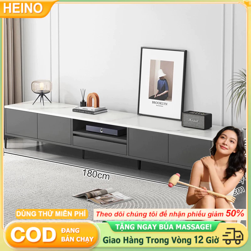 HEINO Kệ Tivi tủ tivi để sàn nhà chất liệu gỗ MDF có ngăn kéo phong cách bắc âu hiện đại chống ẩm