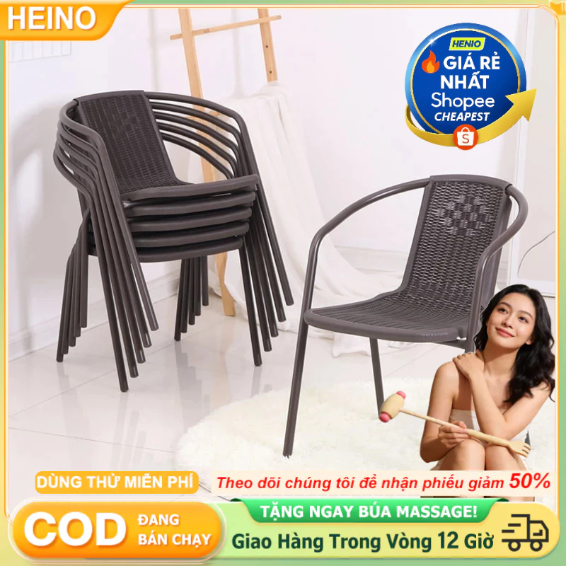 HEINO Ghế Cafe Có Tựa Lưng Cao GHẾ NHỰA NHẬP KHẨU Ghế văn phòng nhựa tựa lưng