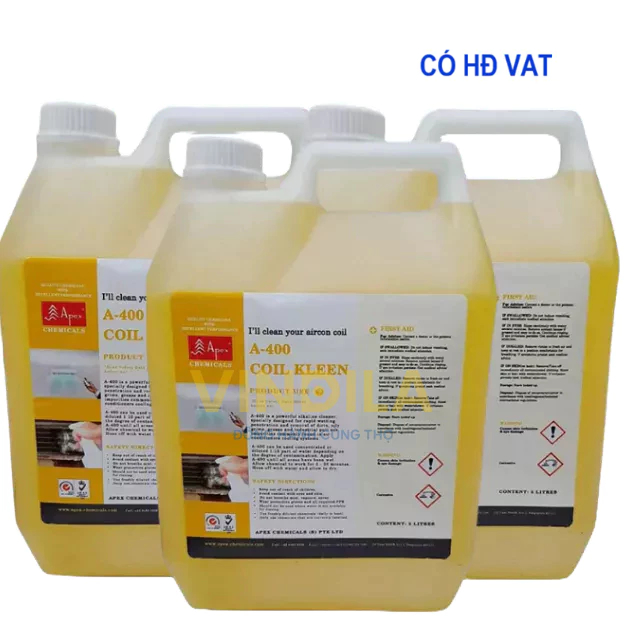 Dung dịch vệ sinh dàn lạnh A-400 COIL KLEEN (Bình 5 lít) Nước tẩy đa năng Apex A400 COIL KLEEN Singa