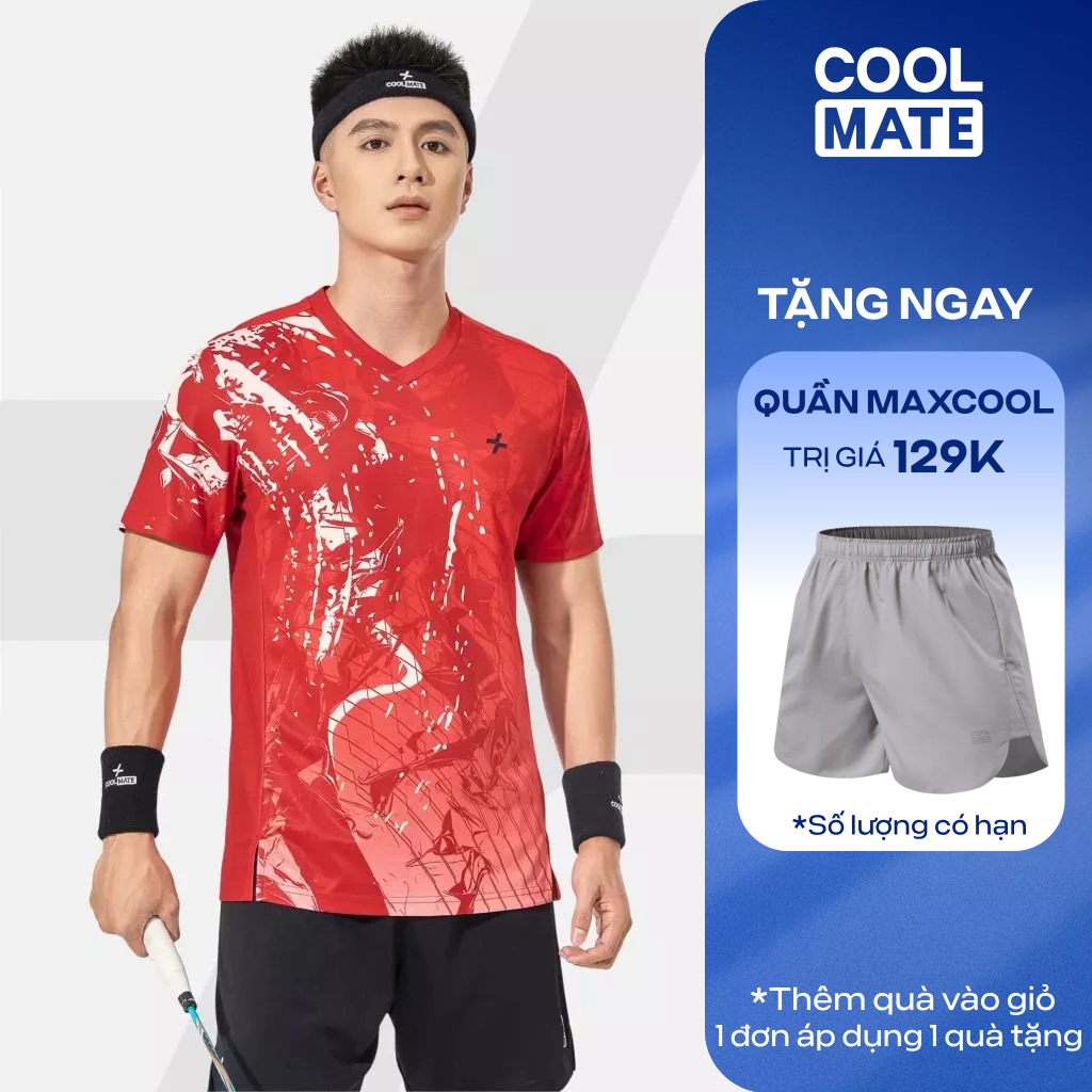 [TẶNG QUẦN SHORT]Áo thun thể thao nam cầu lông, Pickleball IN Abstract Graphic thấm hút, nhanh khô, 