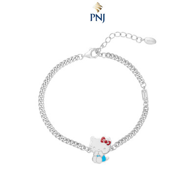 Lắc tay Bạc đính đá PNJ ❤️ HELLO KITTY XM00W060105
