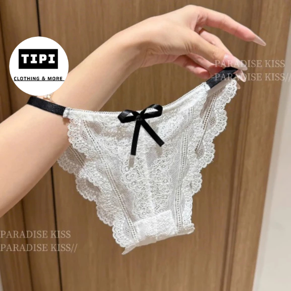 Quần lót nữ ren sexy thiết kế dây đan chéo đính nơ giữa | BigBuy360 - bigbuy360.vn