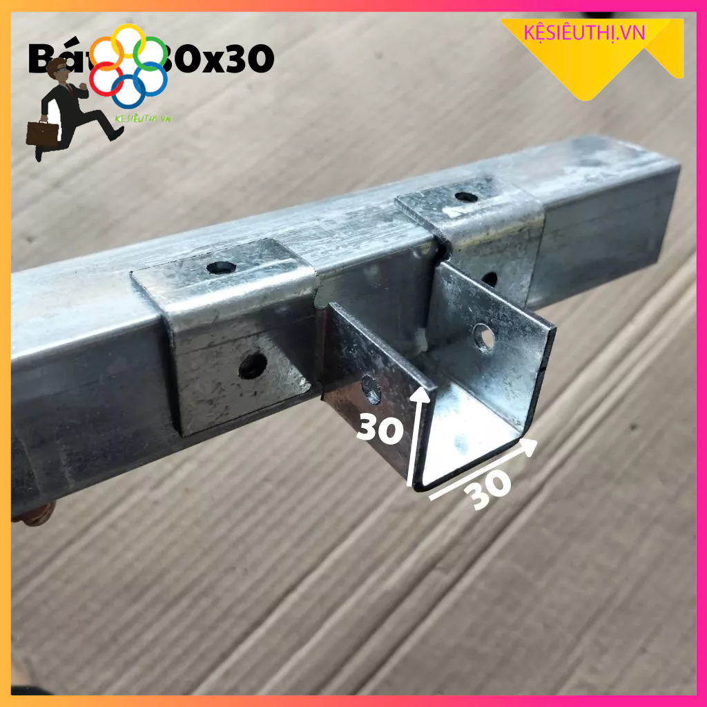 Bát Chữ U Có Vai 30x30  Sắt Thép Dày – Phụ Kiện Kết Cấu Trần Nhà Gác Lửng Chế Bàn Kệ Nội Thất