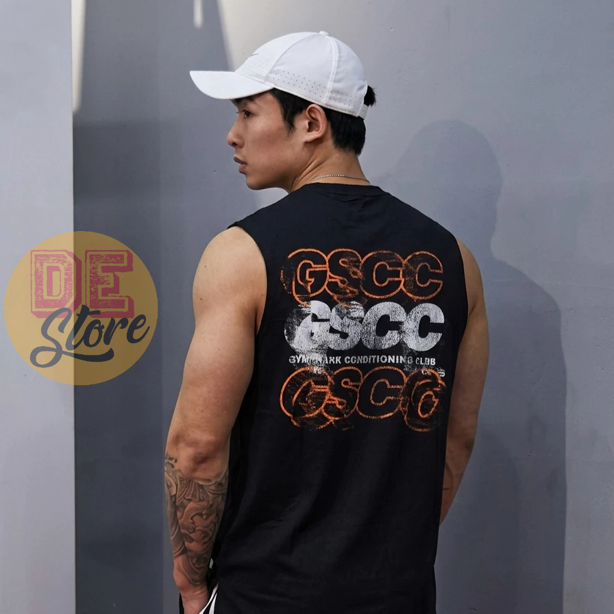 [GSCC] Áo gym ba lỗ thể thao form rộng tank top chất vải 100% cotton thoáng khí