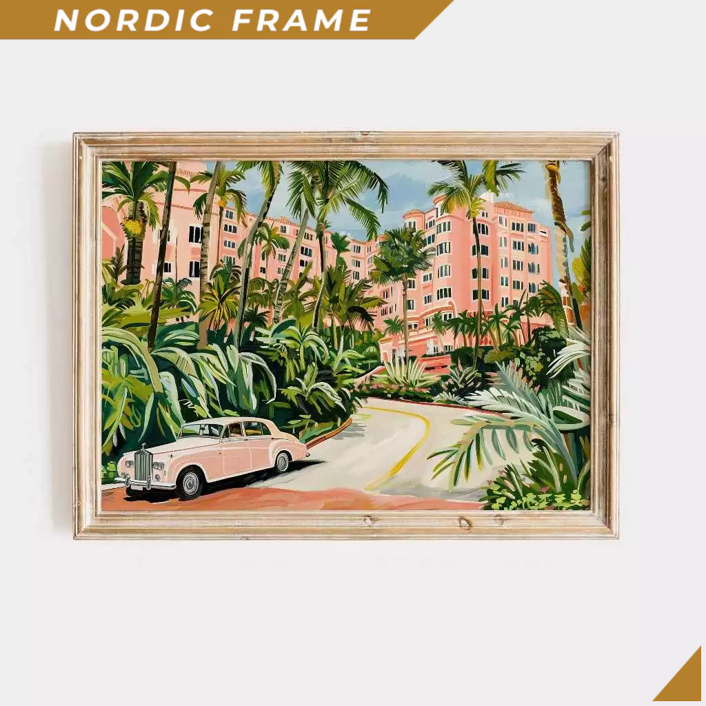 Tranh treo tường, Beverly Hills Hotel Print Pink California Art, West Coast Decor (Digital Download)
