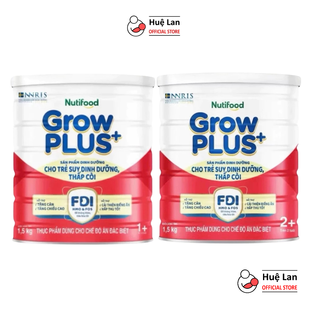 Sữa Bột Nutifood Grow Plus+ Suy Dinh Dưỡng (Đỏ) Số 1+/ 2+ (Lon 1.5kg)