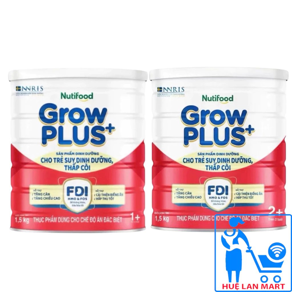 Sữa Bột Nutifood Grow Plus+ Suy Dinh Dưỡng (Đỏ) Số 1+/ 2+ (Lon 1.5kg)
