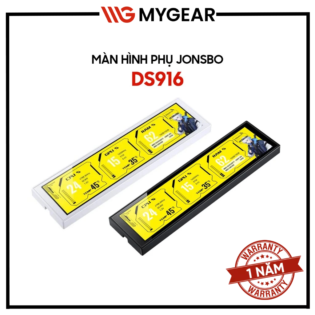 Màn hình phụ Jonsbo DS916 Black / White - Bảo hành 12 tháng