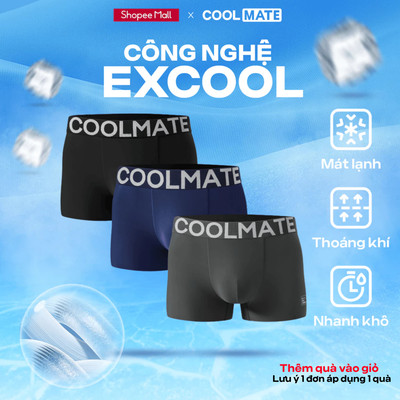 [MUA 3 TẶNG 1 QUẦN LÓT BẤT KÌ]Combo 3 quần Lót Nam Trunk Excool Clean Cut II Coolmate thoáng mát, thấm hút