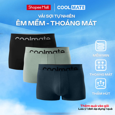 [MUA 3 TẶNG 1]Combo 3 quần lót nam trunk Lenzing Modal cạp logo vải êm mềm, kháng khuẩn tự nhiên Coolmate