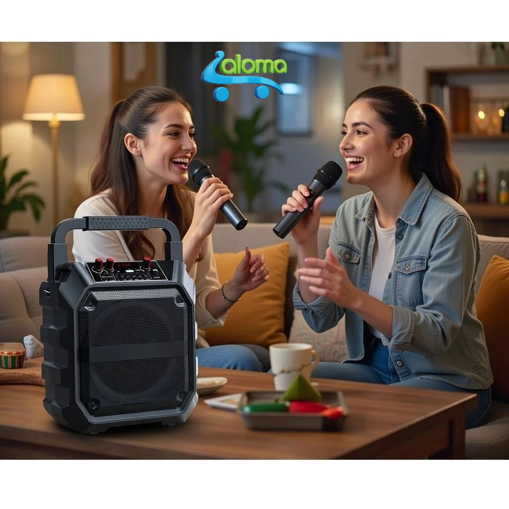 (Loa M15 Kèm Mic) Loa Karaoke Bluetooth Aloma - Bass Cực Căng - Không Dây Cao Cấp - Loa Xách Tay Di 