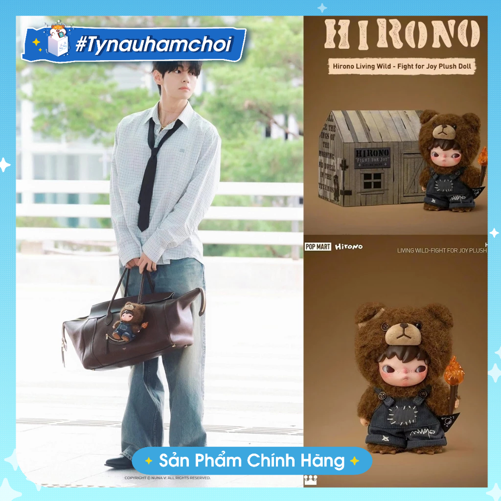 [Chính hãng] Móc khóa bông Hirono Living Wild-Fight for Joy Plush Doll- Hirono gấu