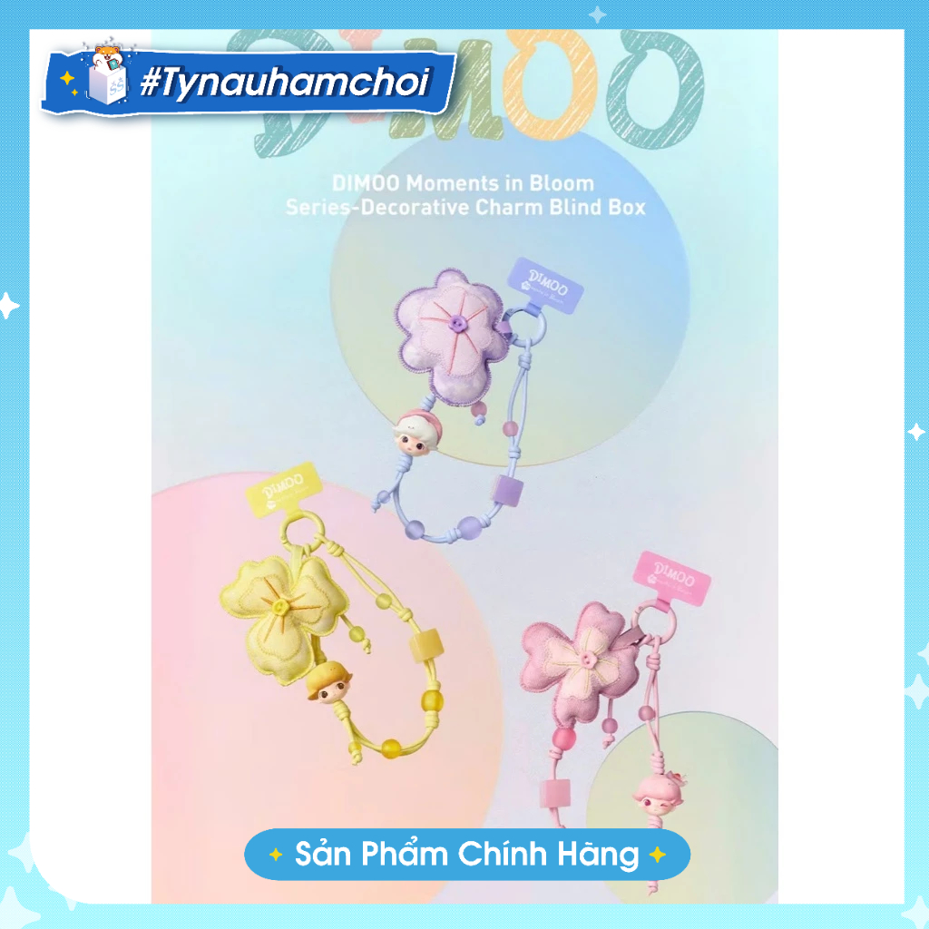 Dây phone charm Dimoo MOMENTS TRONG BLOOM Series - Blind  box phone charm quà tặng dễ thương (chính 