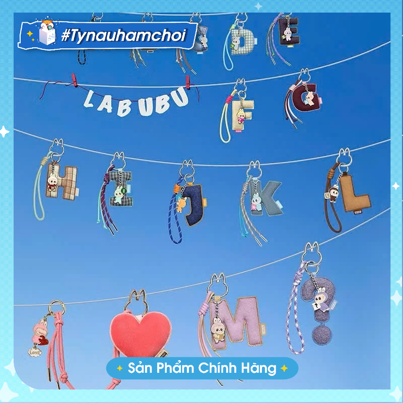 [Chính Hãng] Labubu Pin for Love ver 4 mini & chữ cái gấu bông móc khoá - PIN CHO LOVE Series LETTER