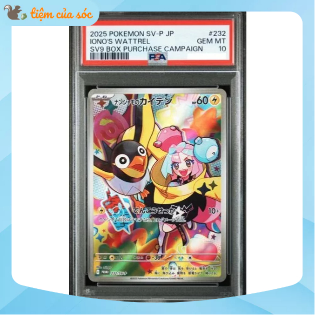 [PSA10] Thẻ bài Pokemon TCG Iono's Wattrel PROMO 232/SV-P chính hãng tiếng Nhật PSA 10