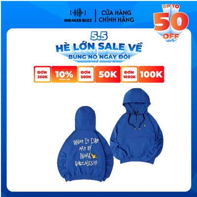 Áo What It Isnt Hoodie Half-Zip Wii Bci Cotton Og By Gonz Cobalt Blue Unisex 23SSBOHZ002CB