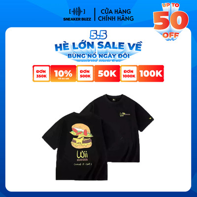 Áo What It Isnt Thun Wii Cotton Cheese Angel Burger Black Unisex 5SBTS061BK