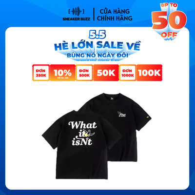 Áo What It Isnt Thun Wii Cotton Lettering Logo Black Unisex 4WBTS053BK