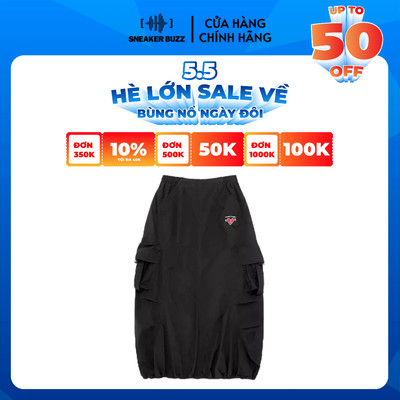 Chân Váy What It Isnt Dài Wii Nylon Cargo Puffy Black Women 4WGSK002BK