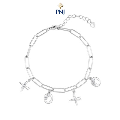 Lắc tay Bạc đính đá PNJSilver chữ XOXO XMXMW060346