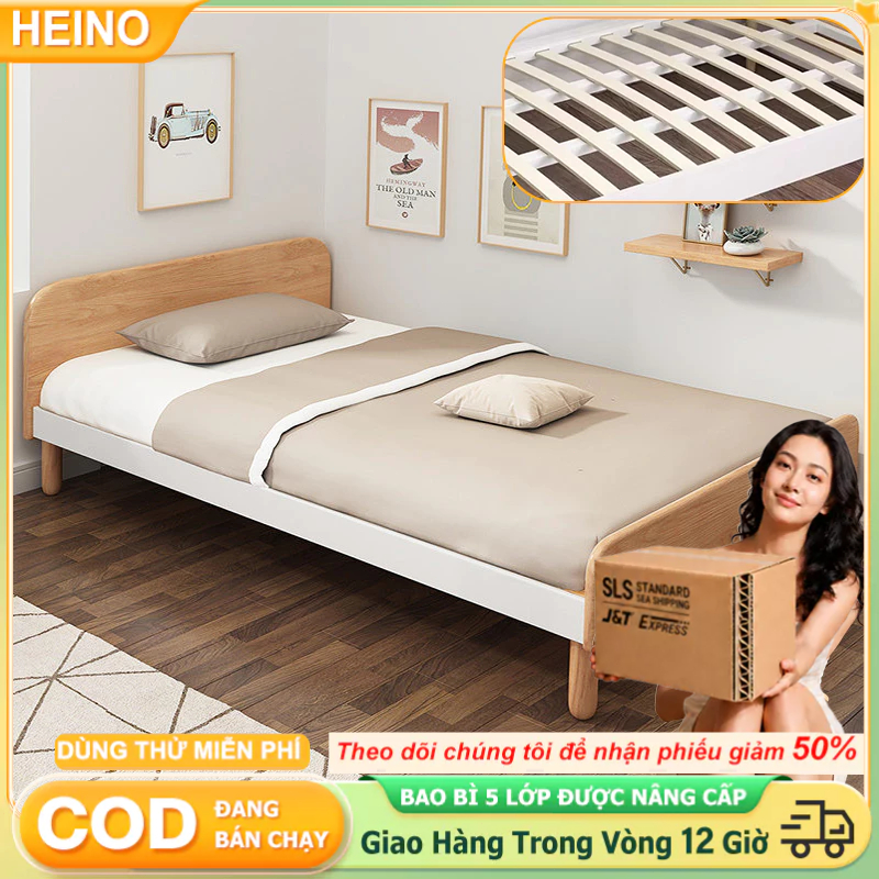 HEINO Pallet gỗ giường gỗ thông nhập khẩu chân cao 30cm cứng cáp chịu được nhảy an toàn cho bé