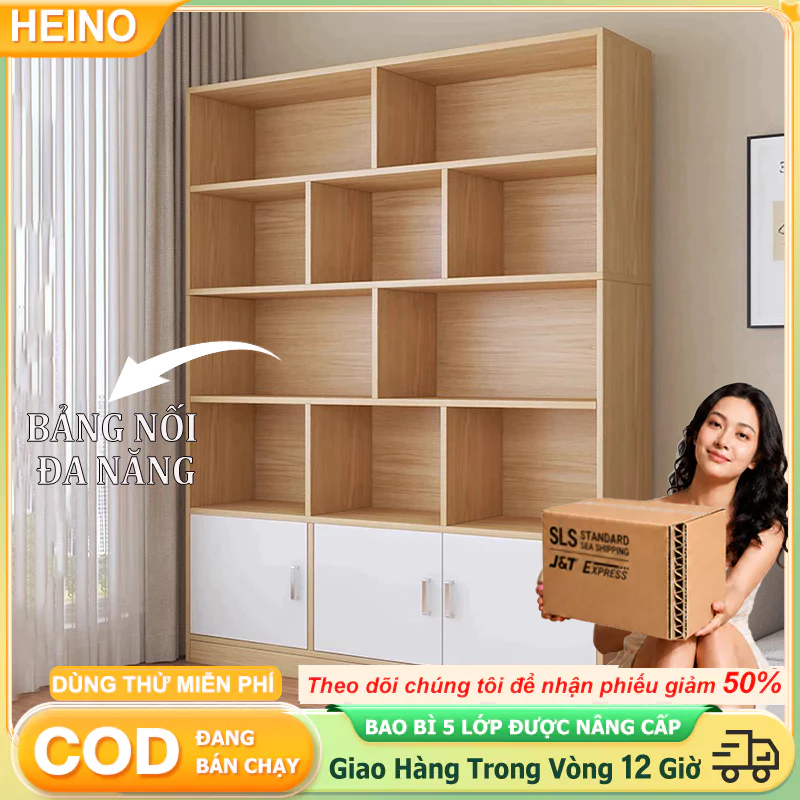 HEINO Kệ sách gỗ Tủ đựng đồ nhiều ngăn chất liệu  hiện đại Để Trưng Bày Phòng Khách Phòng Làm Việc
