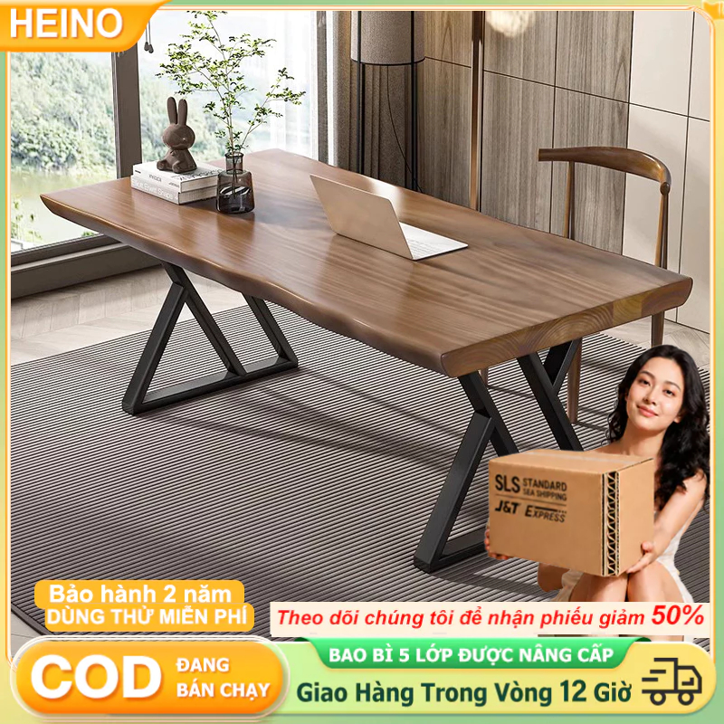 Dài 1m6 Bàn Làm Việc Đa Năng Thiết Kế Hiện Đại Khung Thép Lớn Mặt Gỗ Dày 30mm Khung Sắt Chống Ghỉ