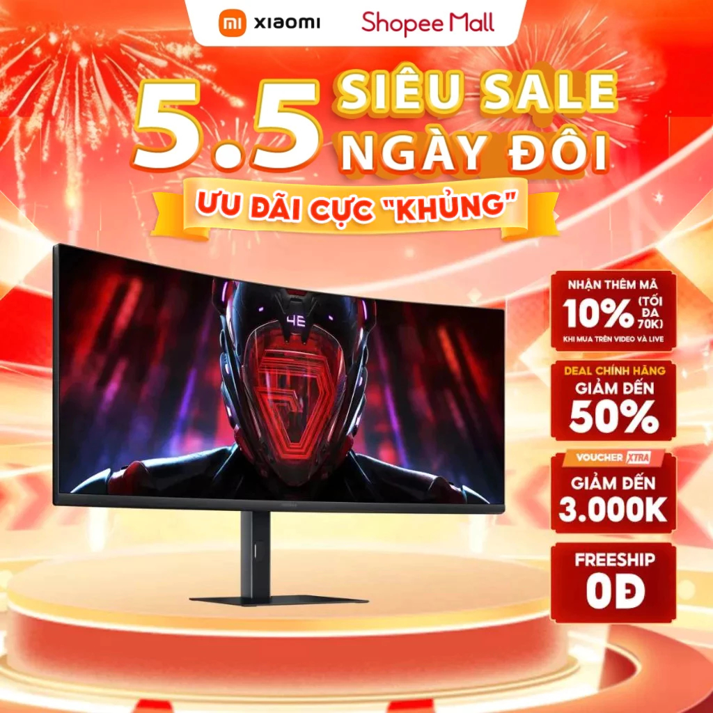 Màn Hình Gaming Xiaomi 2K Curved Gaming Monitor G34i | 34inch | 180Hz | 1ms | Bảo Hành 36 Tháng