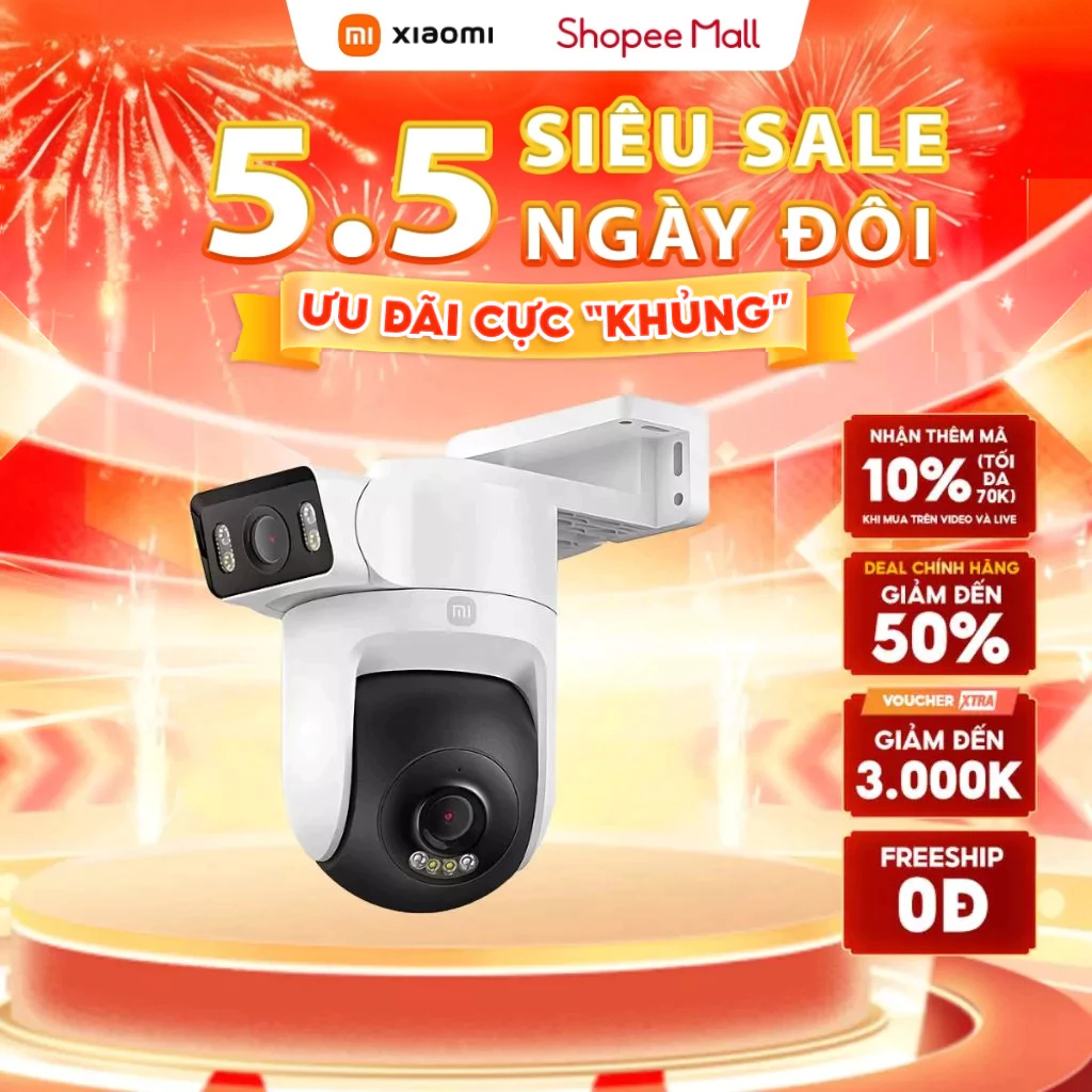 Camera Kép Ngoài Trời Xiaomi Outdoor Camera CW500 Dual EU | 2,5K | 4MP | Ống Kính Kép | Phiên Bản Qu