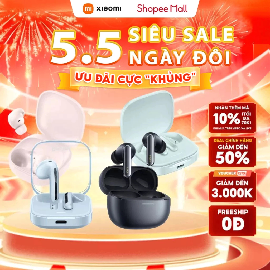 (Tổng hợp) Tai Nghe Bluetooth Xiaomi Redmi Buds 6 Play / Buds 6 Active / Buds 6 / Buds 5 / Buds 5 Pr
