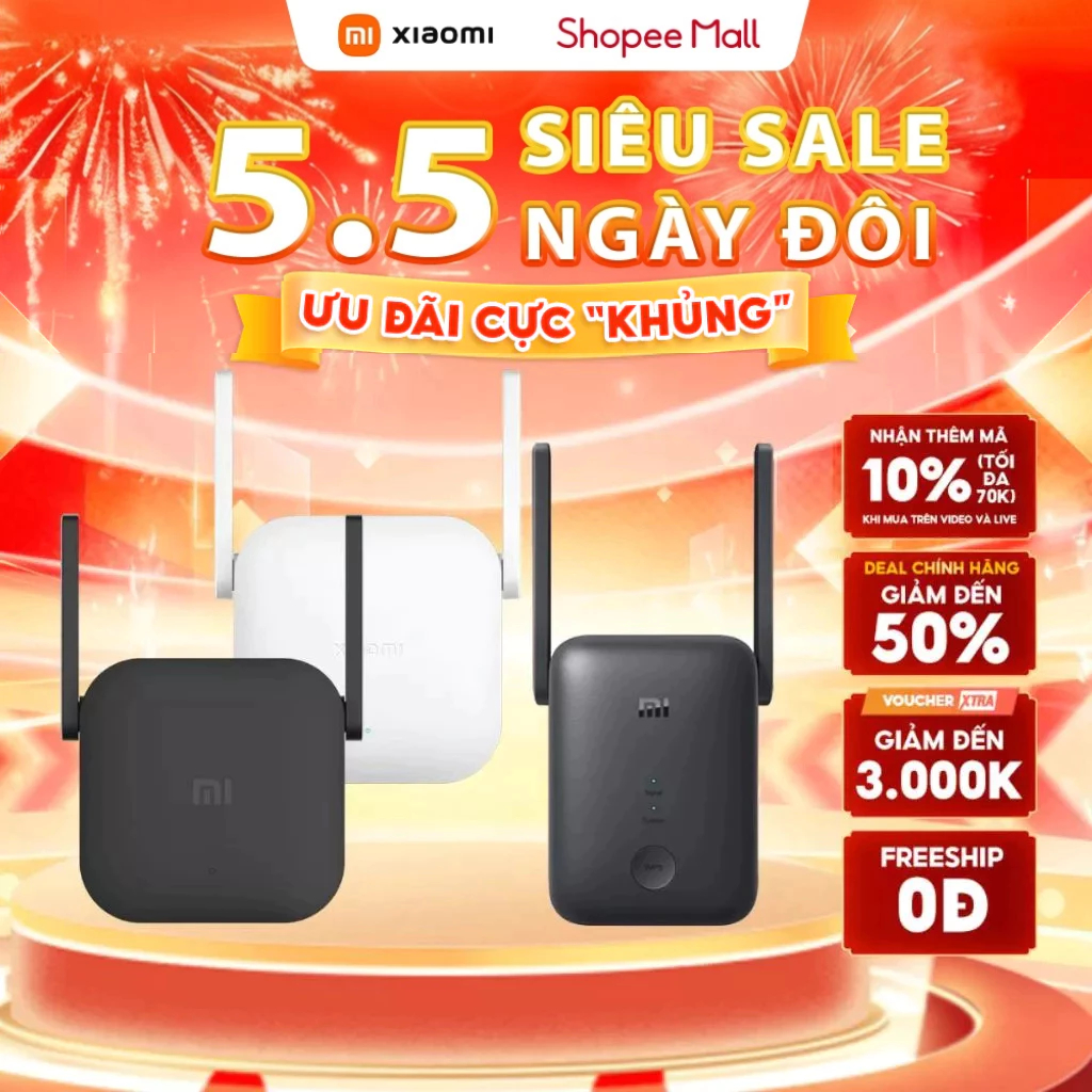 Thiết Bị Kích Sóng Wifi Xiaomi Mi WiFi Range Extender | 2 Ăng-ten | 300Mbps | 16 Thiết Bị Cùng Lúc |
