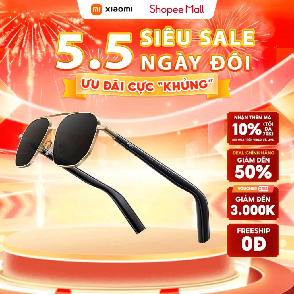 Kính Âm Thanh Thông Minh Xiaomi Mijia Smart Audio Glasses Aviator Pilot-Style - Nghe gọi, Ghi Âm, Ch
