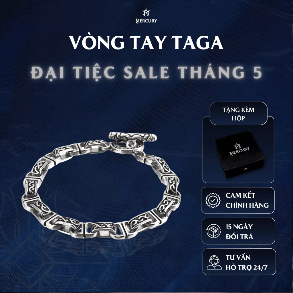 Vòng tay nam Mercury Taga - Trang sức, Phụ kiện thời trang Unisex - Thiết kế Basic, cá tính