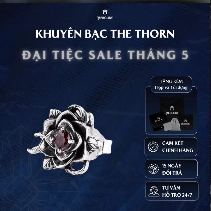 Khuyên tai Bạc 925 Mercury The Thorn - Trang sức Bạc 925 cao cấp - Thiết kế độc quyền bởi Mercury