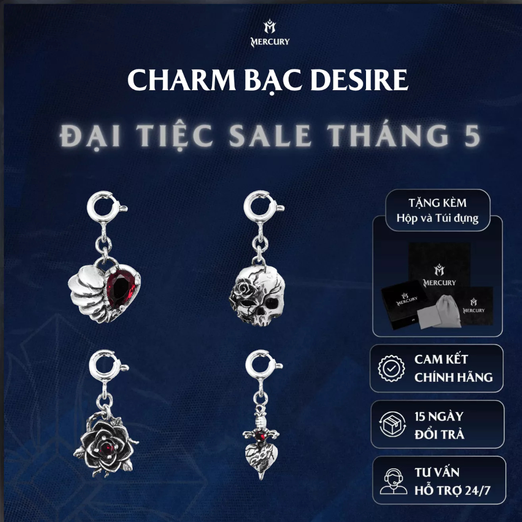 Charm Bạc 925 Mercury The Desire - Phụ kiện trang sức, vòng đeo tay - Mercury collab Tranh Nguyenn