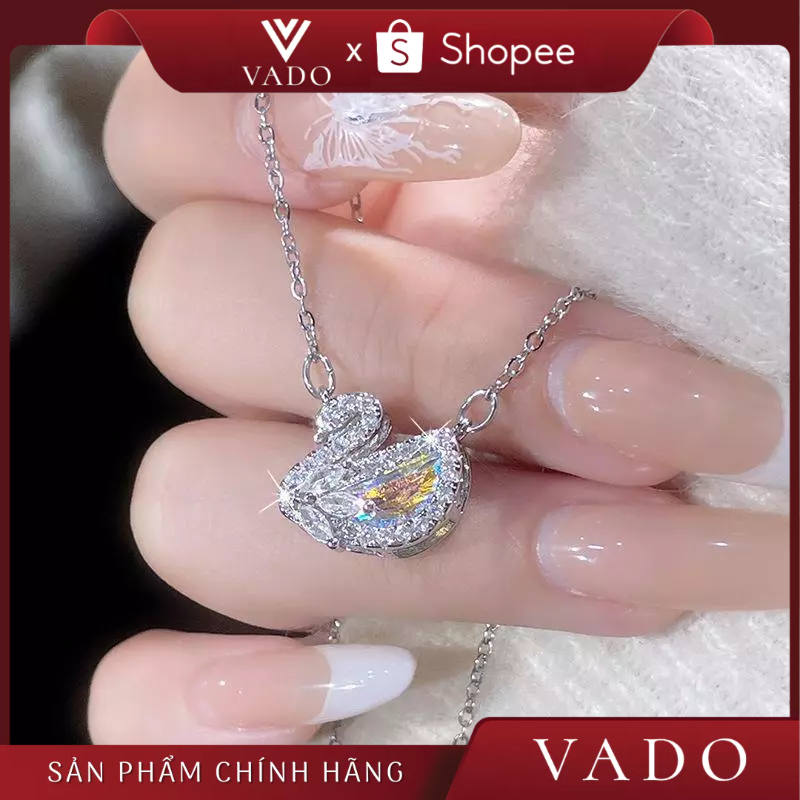 Dây Chuyền Thiên Nga Đính Đá  - Nhẹ Nhàng Sang Trọng _ Chất Liệu Hợp Kim - D43