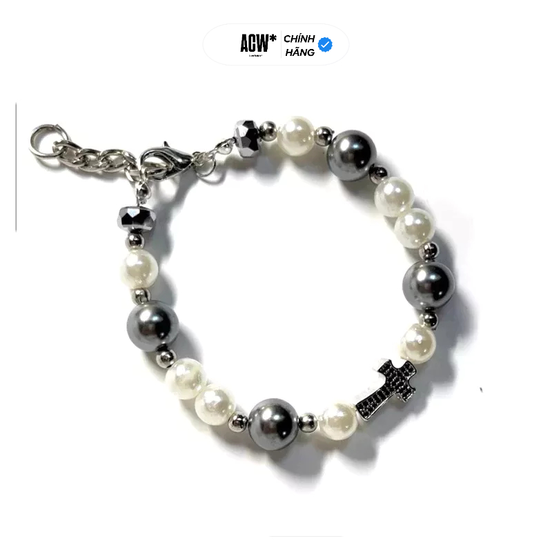 Vòng Tay Titan Mạ Bạc 925 Nam Nữ Không Gỉ Cross Pearl (ACCESS WORKSHOP)