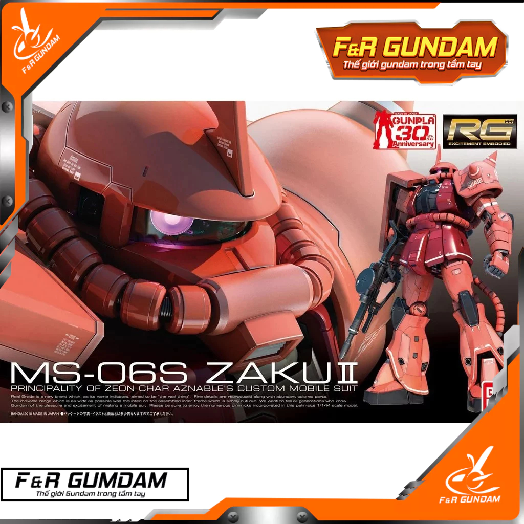 RG 1/144 MS-06S Zaku II - Char Aznable Custom BANDAI Chính Hãng