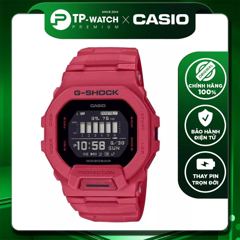 Đồng Hồ Nam Dây Nhựa Casio G-Shock GBD-200RD-4DR Chính Hãng - GBD-200RD-4 Bluetooth