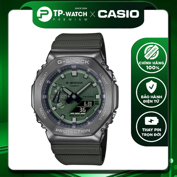 Đồng Hồ Nam Dây Nhựa Casio G-Shock GM-2100B-3A Vỏ Thép Chính Hãng - GM-2100B-3ADR Carbon Core