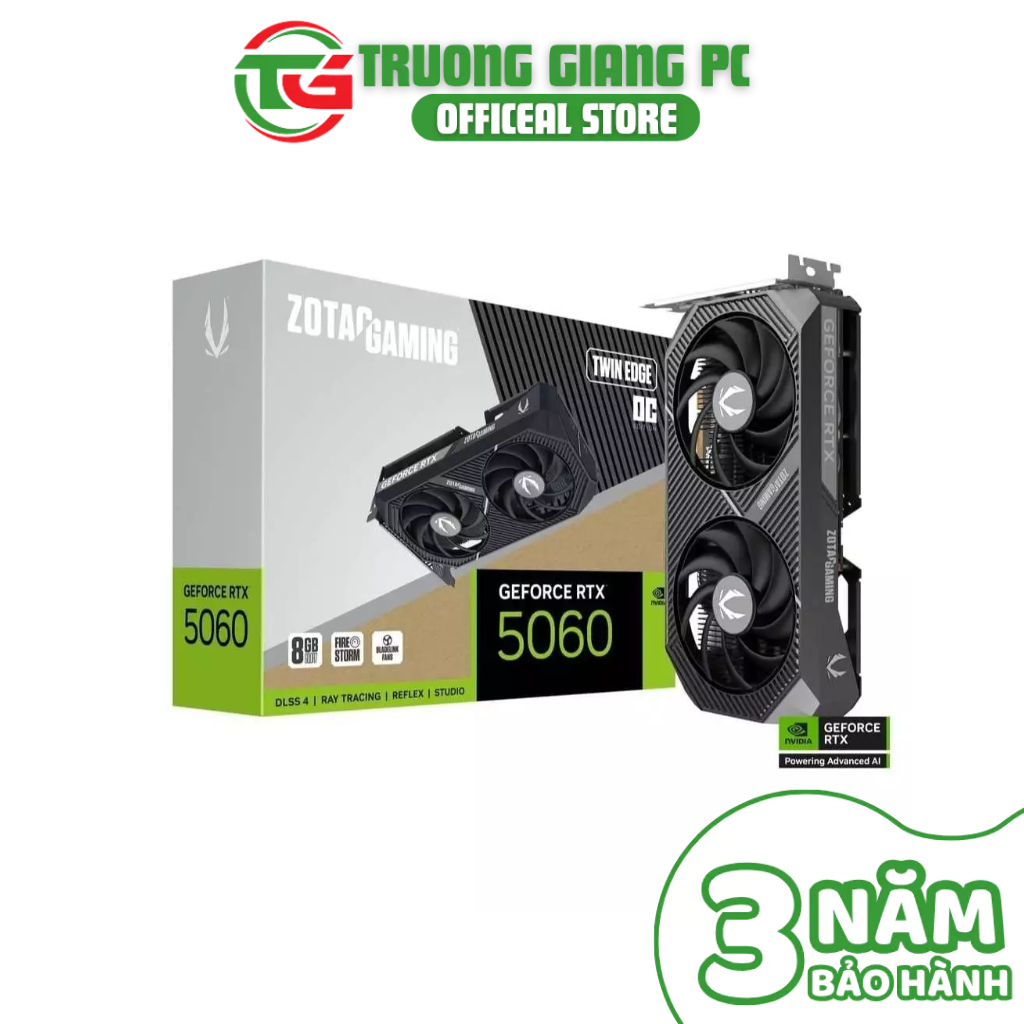 [SẢN PHẨM FULL VAT] VGA Card màn hình Zotac GeForce RTX 5060 Twin Edge OC 8GB - BẢO HÀNH CHÍNH HÃNG 36 THÁNG | BigBuy360 - bigbuy360.vn