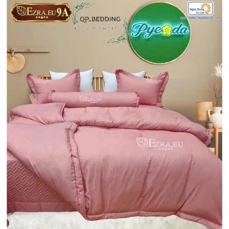 Bộ Chăn Ga Gối Lụa Tencel EU PYEODA Cao Cấp 5 Món, Cực Đẹp, Sang Trọng, Hiện Đại, Siêu Mất Lạnh.