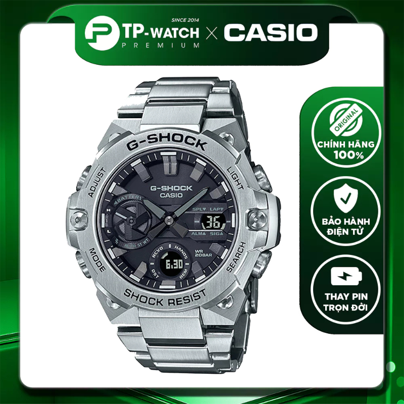 Đồng Hồ Nam Casio G-Shock GST-B400D-1ADR Bluetooth Pin Năng Lượng Mặt Trời | G-Shock GST-B400D-1A Ch