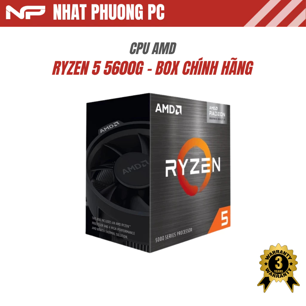 CPU AMD RYZEN 5 5600G BOX CHÍNH HÃNG NEW