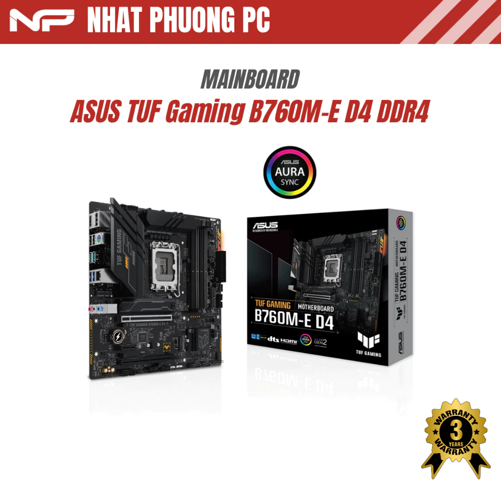Mainboard ASUS TUF Gaming B760M-E D4 DDR4 | LGA 1700, mATX, 4 khe RAM