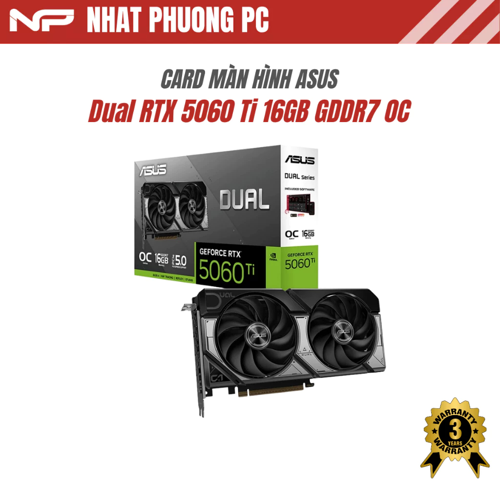 VGA ASUS DUAL RTX 5060 TI 16GB GDDR7 OC
